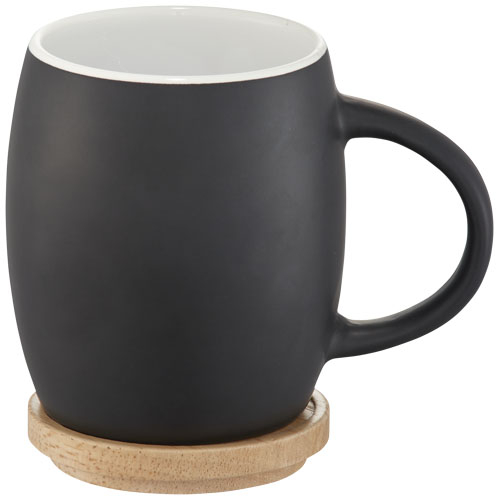 Mug publicitaire en céramique 400 ml - HEARTH noir / blanc